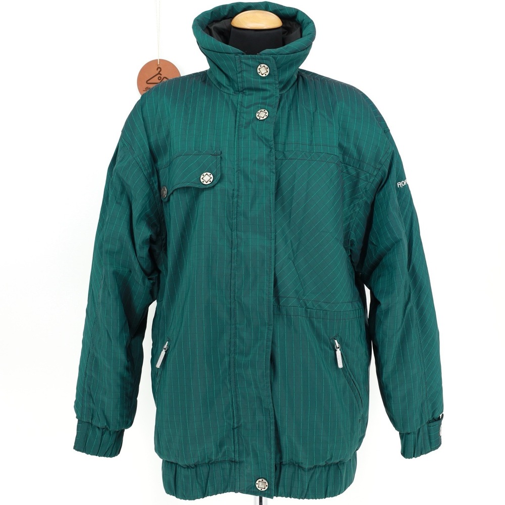 VTG Roffe Cleo Ski Coat Green Pinstripe Size 10 Winter Cold Weather Outdoors‎